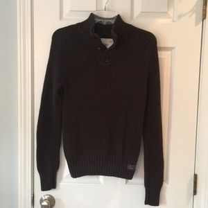 American Eagle Brown Chunky Henley Sweater